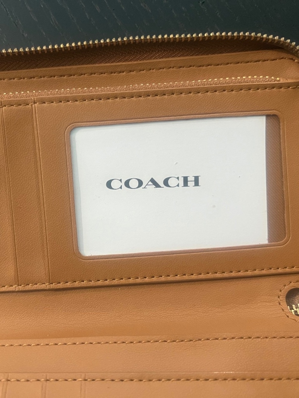 Coach Brown Embroidered Leather Wallet (EUC) - Picture 3 of 7